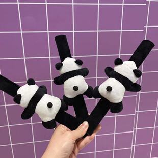 趴趴熊猫饰品网红款立体熊猫胸针包包挂件可爱毛绒小熊猫公仔配件