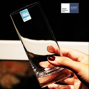 德国肖特进口水晶玻璃杯威士忌洋酒杯高直身家用啤酒杯果汁水杯子