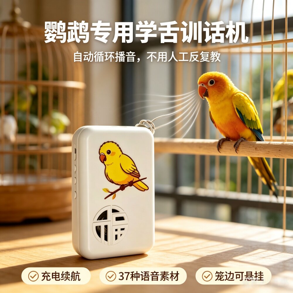 宠帮仕鸟用学习机复读放音教话
