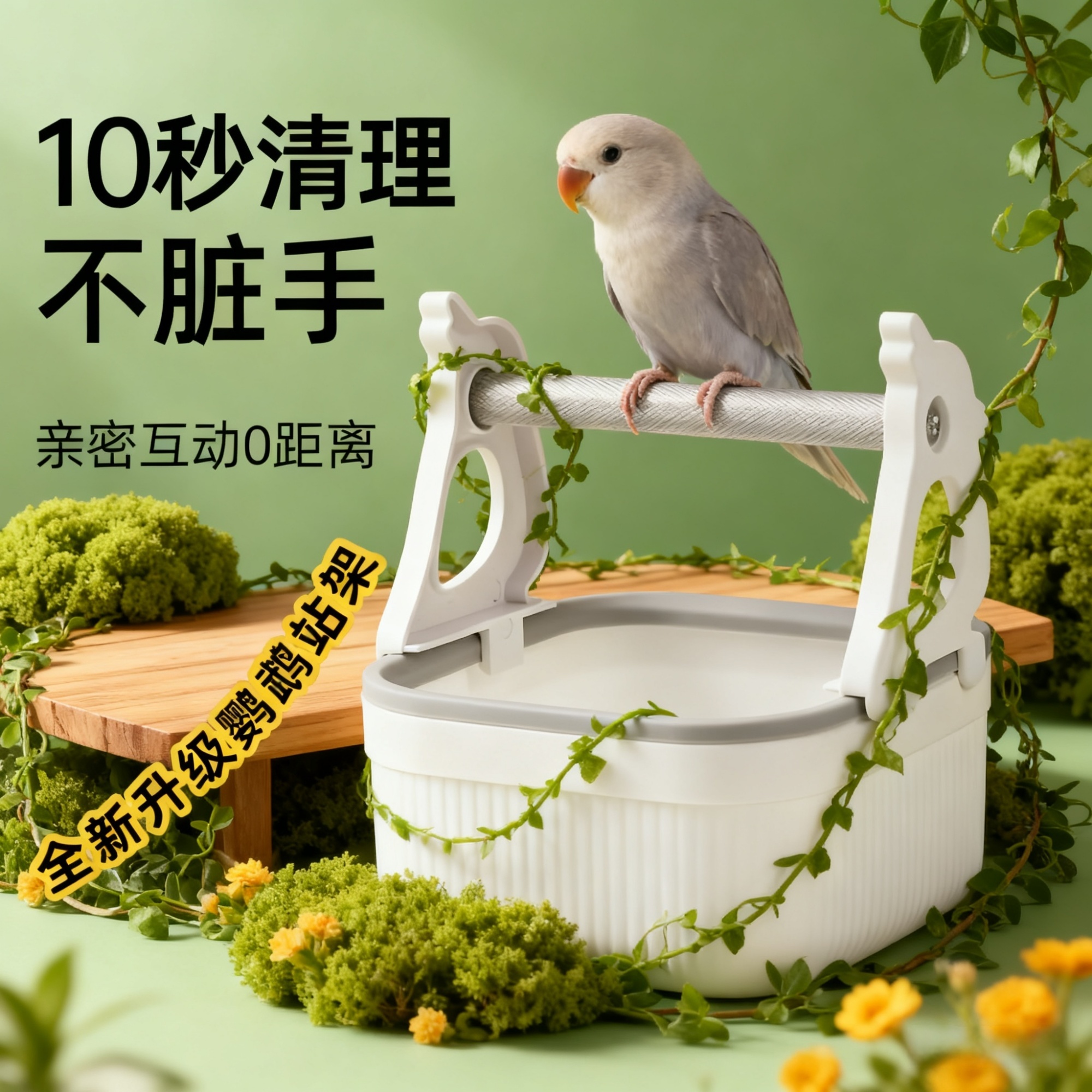 鹦鹉定点站架排便训练站架