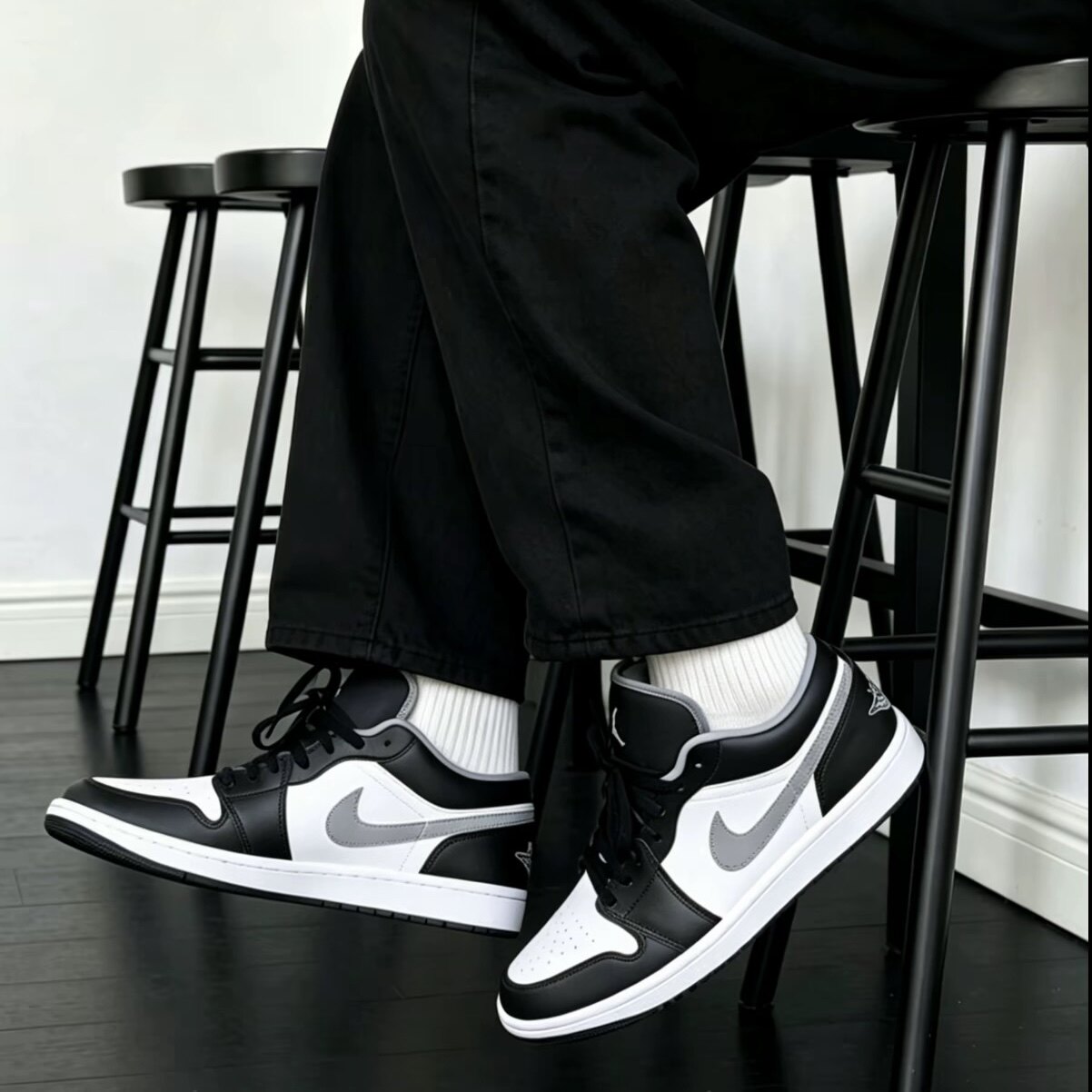 Nike正品耐克Air Jordan 1 low影子灰经典低帮aj1板鞋553558-040