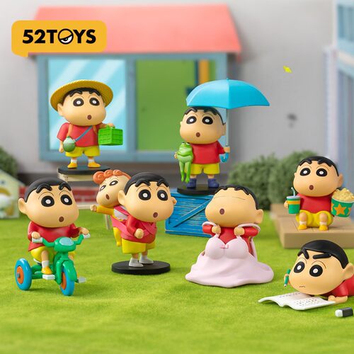 52TOYS蜡笔小新日常系列3潮玩盲盒骑车车兄妹出行桌面摆件手办