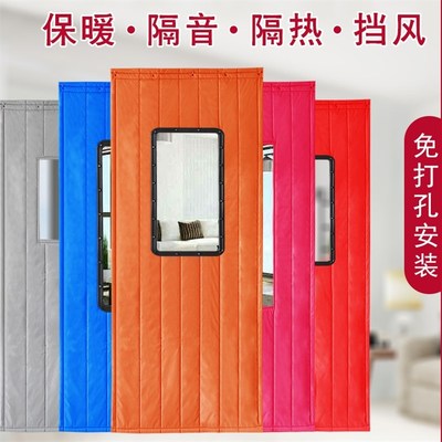推拉移动b棉门帘加厚保暖工厂车间隔断冷库大门仓库防尘保温折叠