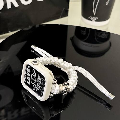 Getyr骷髅头尼龙编织表带Apple Watch适用苹果表带S7/S8/SE