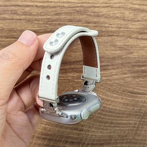 适用Apple iwatchS11表带苹果SEs10手表带98765Ultra真皮质运动女
