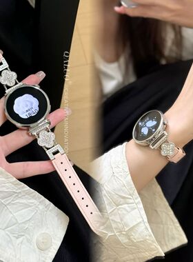 星芒满钻金属适用OPPOwatch-Sport/S表带4pro高级X2MINI/SE真皮女