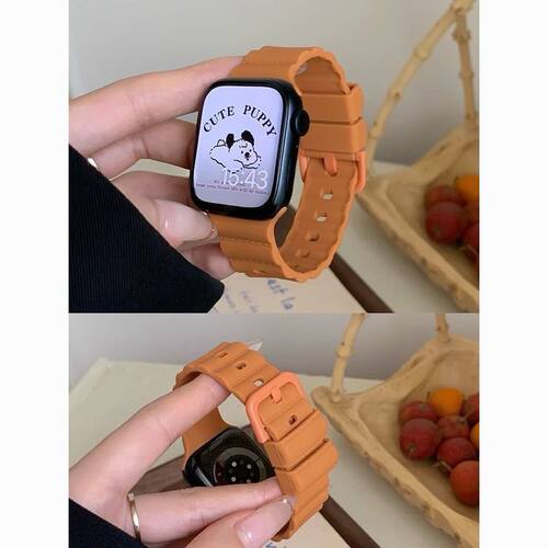 适用苹果手表ApplewatchS11表带泡泡硅胶运动柔软watch1098SE百搭