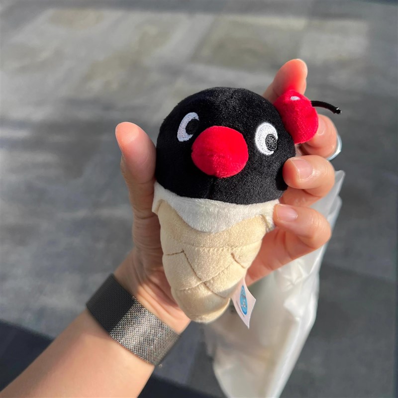 pingu甜筒冰淇淋p小挂件书包包挂饰毛绒钥匙扣圈链可爱企鹅小饰品
