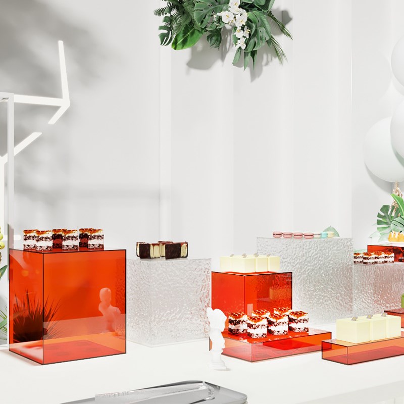 甜品台展示架柱子婚礼婚庆亚克力冷餐H会蛋糕点心茶歇摆台装饰蓝