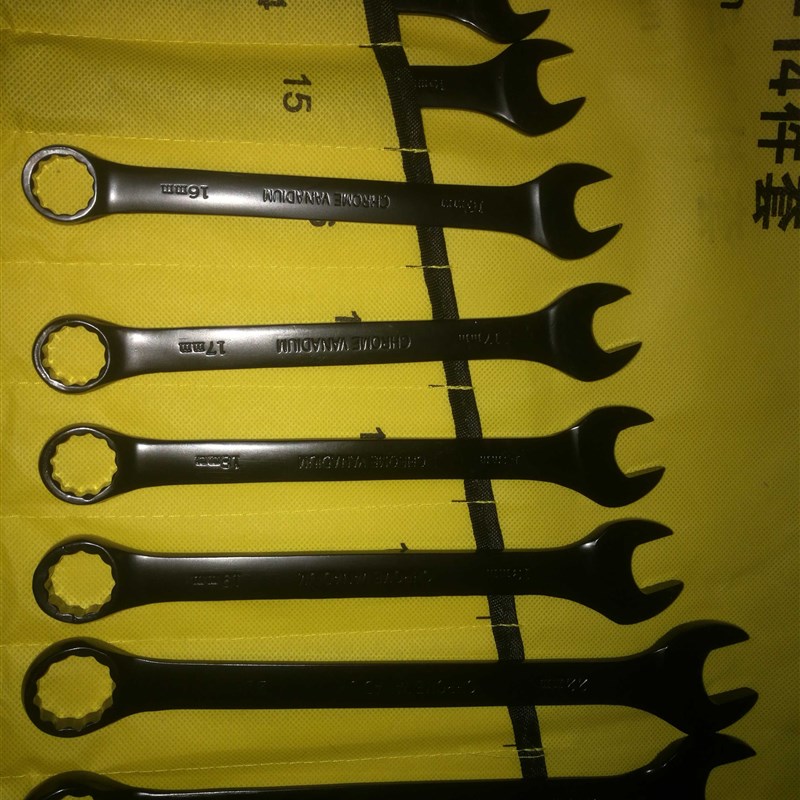 黑色两用扳手套装14件8-24常用规格G梅花开口工具汽修机修专用挂