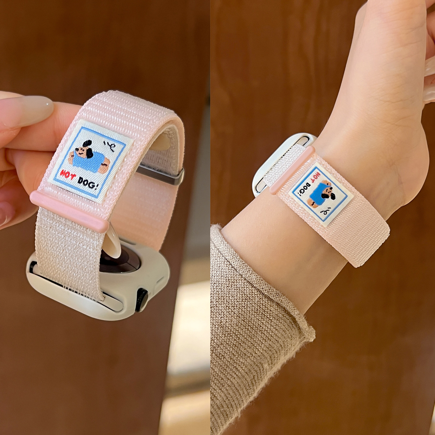 适用苹果s11手表表带尼龙编织s10