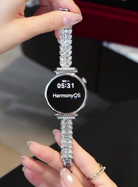 适用华为gt6美人鱼手表表带watch5系列高级感gt4女表watchgt5女款夏天pro新款gt3女士gt2男士3轻奢珠宝扣创意