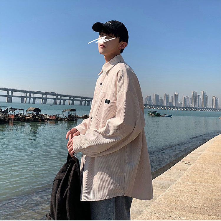 日系嘻哈衬衫男春秋季网红超火上衬衫