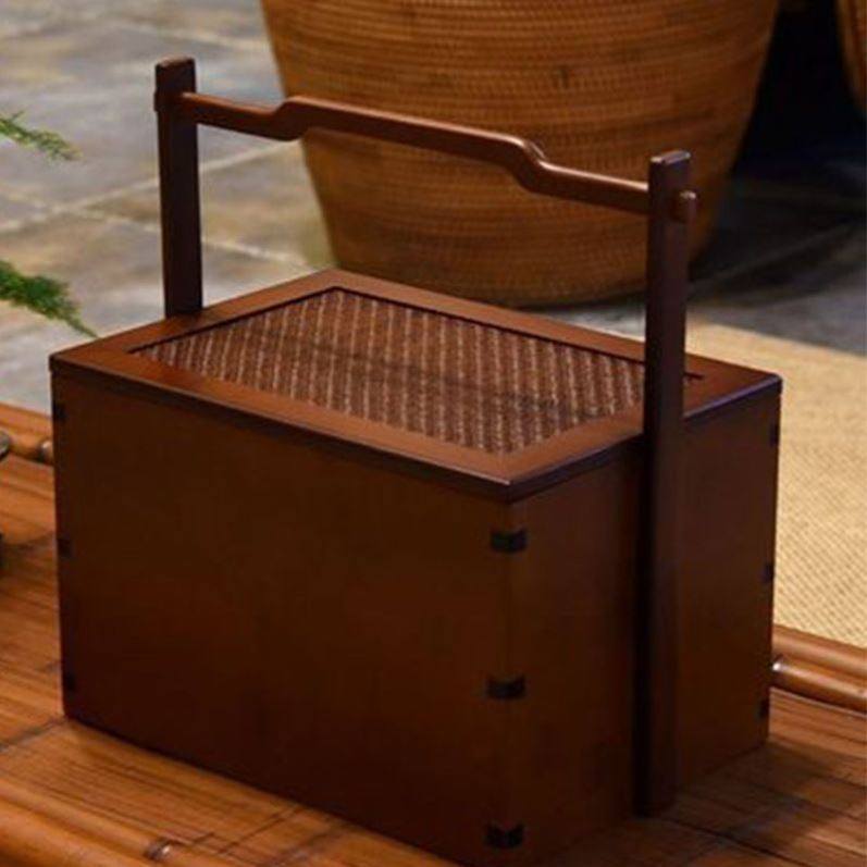 家用食盒中式双层提篮茶具收纳盒端午礼盒茶箱节庆送礼结婚首饰盒,收纳整理,茶具收纳盒,淘宝优惠券,粉丝福利购,淘宝优惠卷