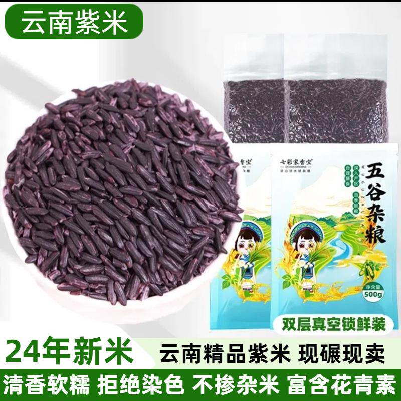 正宗墨江紫米新米云南特产纯正农家紫色大米饭团甜品烹饪烘焙专用
