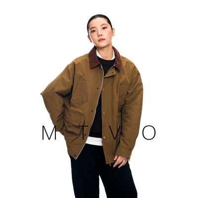 mtvo复古宽松翻领夹克休闲外套
