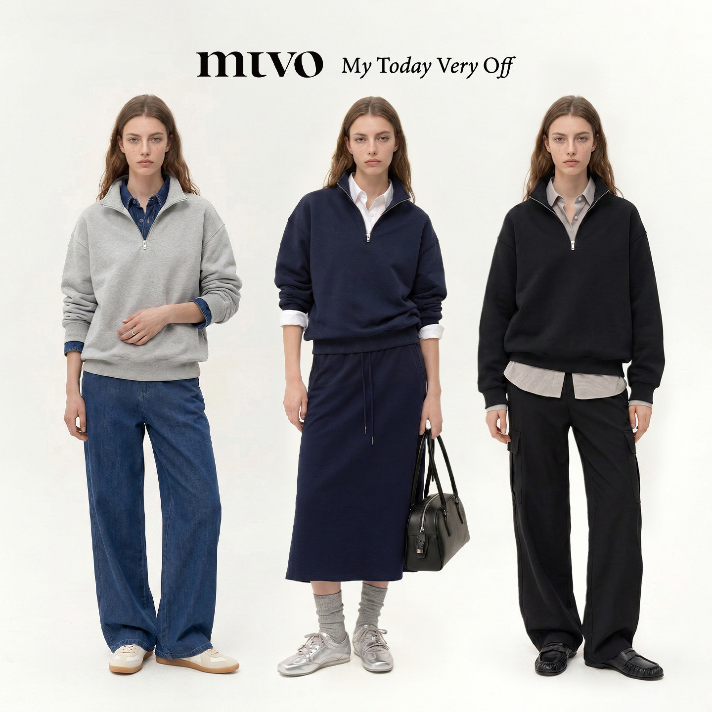 【MTVO】半拉链立领卫衣外套图片