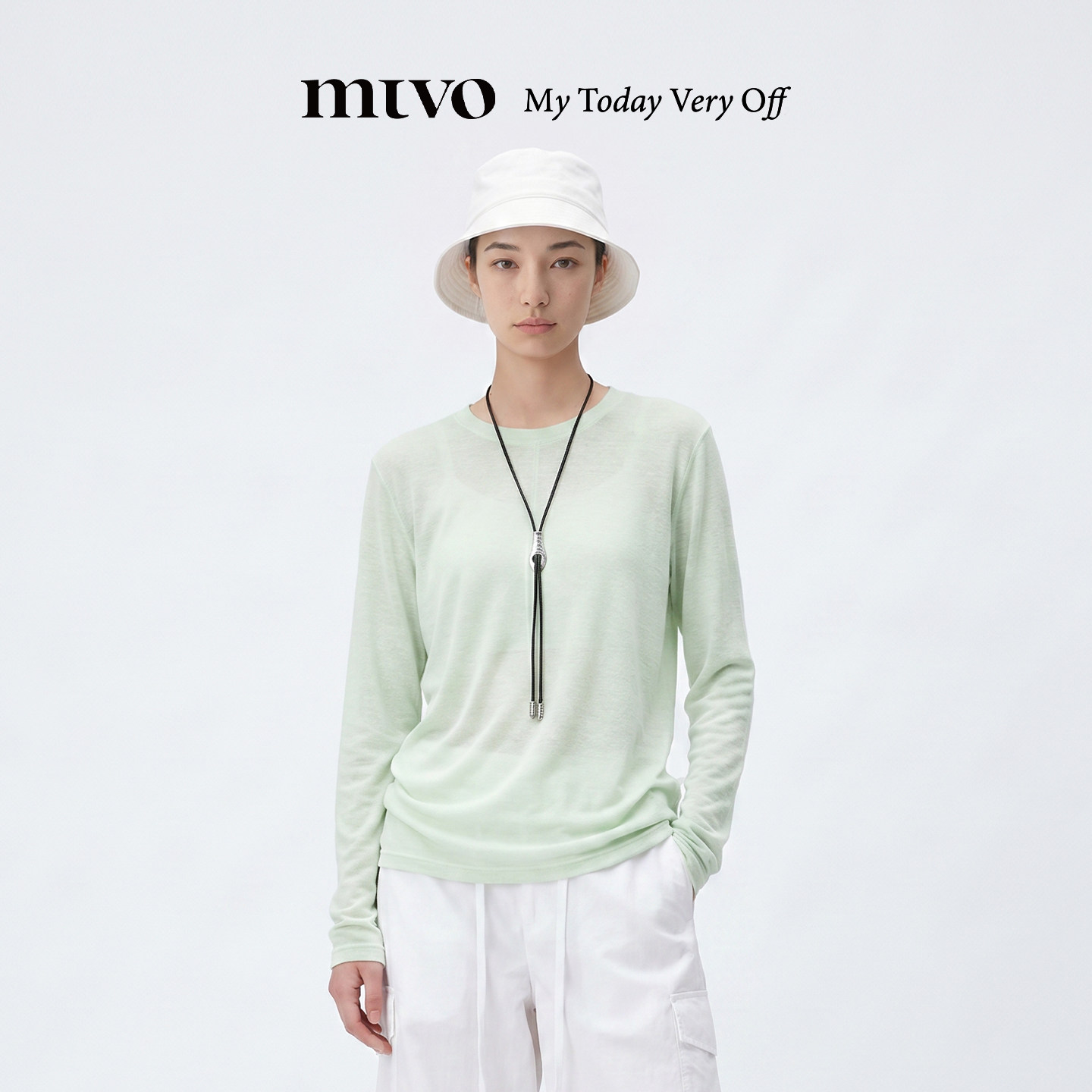 【MTVO】苎麻宽松长袖T恤图片