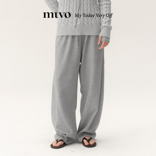 mtvo2026年春季新品弯刀卫裤男宽松休闲长裤女日常通勤阔腿裤子
