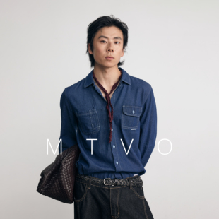 宽松深蓝牛仔衬衫 MTVO2025男士 复古百搭耐磨长袖 美式 女 外套春秋款