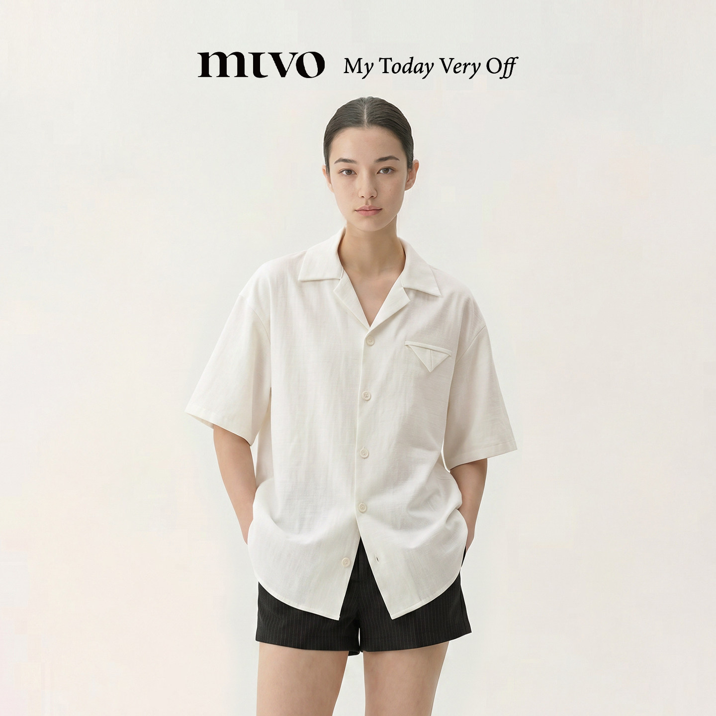【MTVO】老钱风亚麻古巴领衬衫图片