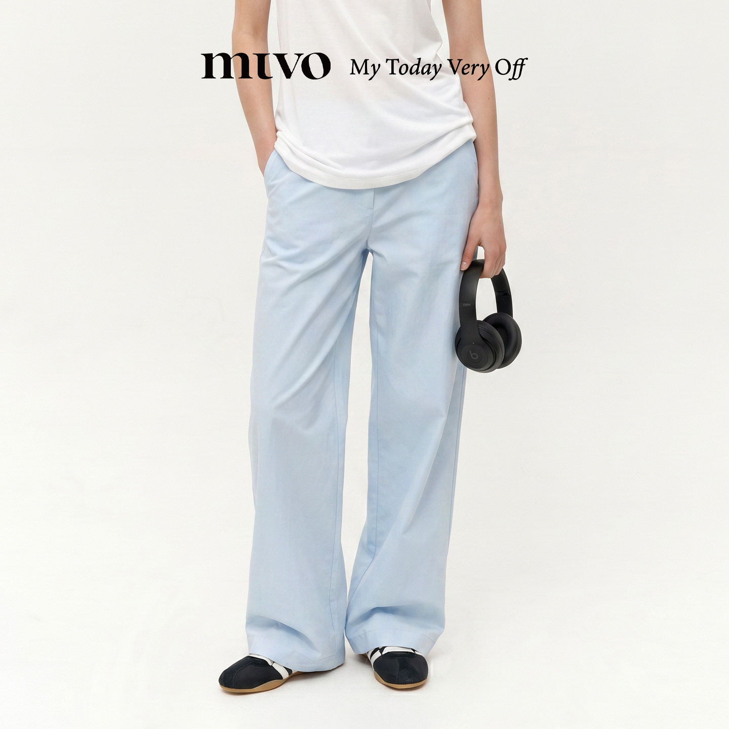 【MTVO】直筒微阔休闲裤图片