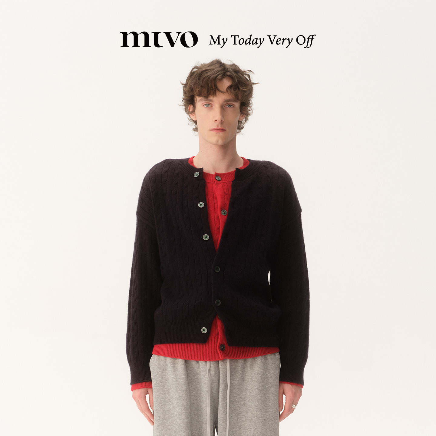 mtvo老钱风外搭针织开衫外套男图片