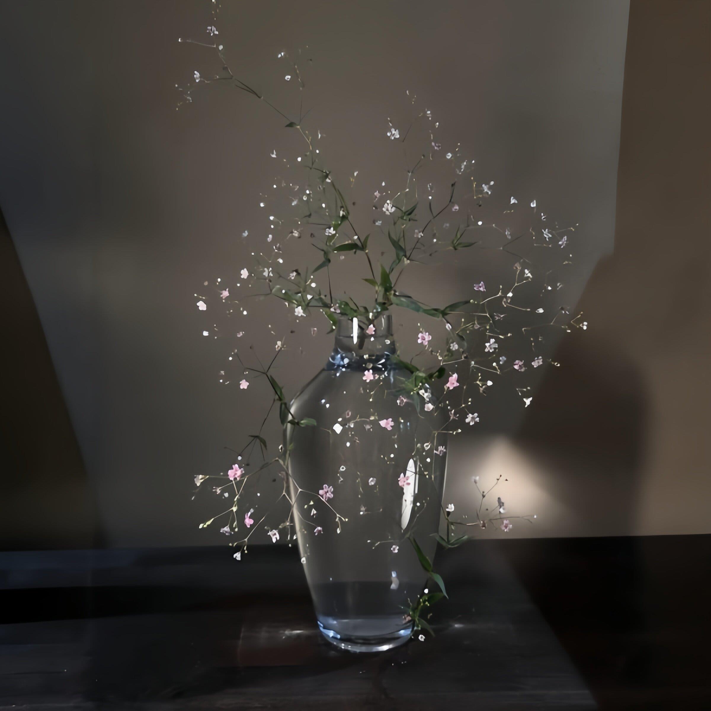 日式透明花瓶玻璃水培高硼硅禅意花器高级新中式培养器皿家居摆饰