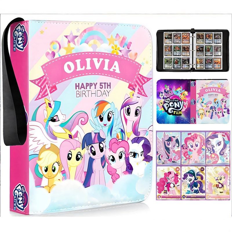 小马宝莉卡片卡册大容量活页收纳册卡牌收K藏册九宫格卡包皮质拉