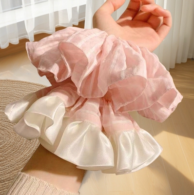 新款百搭温柔少女风芭蕾条纹缎面大肠发圈高级头绳甜美发绳发饰女