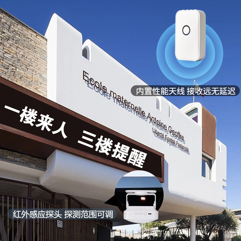 门口欢迎光临感应器店铺进门提示语音提醒K迎宾警报器超市两件式