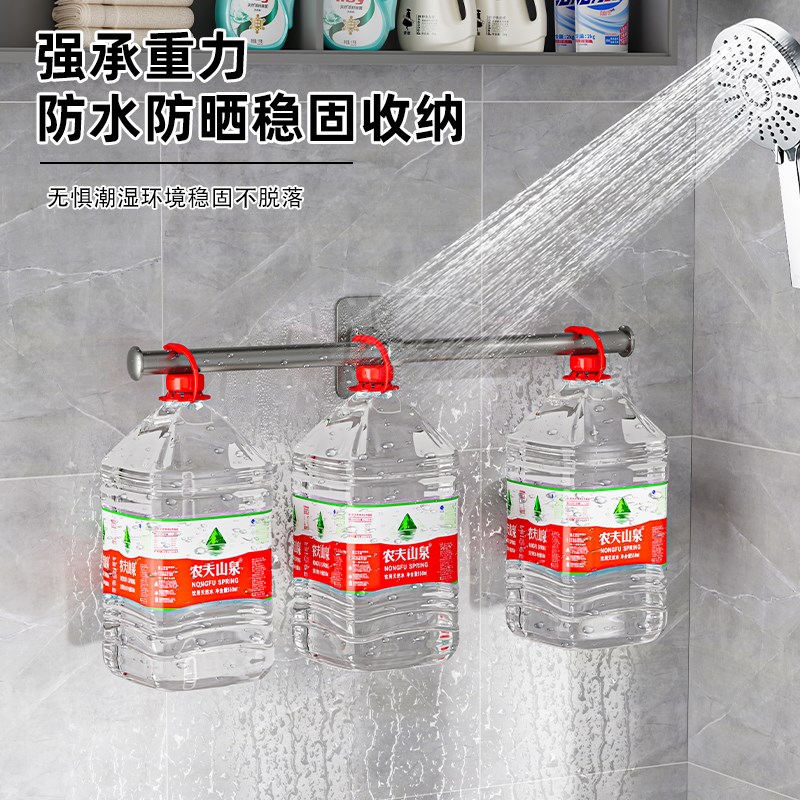 衣架收纳神器免打孔阳台家用壁挂挂杆多功能墙上晾衣架.存放整理