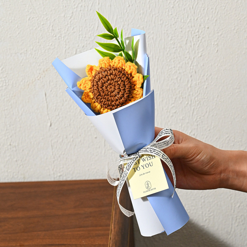 手工编织仿真向日葵太阳花束礼品