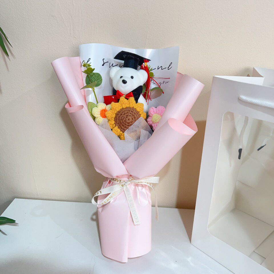 中高考毕业季小熊向日葵花束礼品