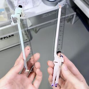 原创高颜值亚克力周深大长腿学习测量尺子创意抽象物料开学季