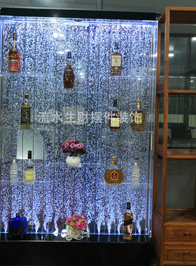 大型定制气泡屏风酒柜水幕墙玄关装饰背景隔断Q客厅鱼缸流水帘摆