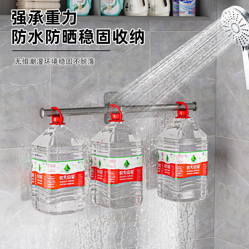 衣架收纳神器免打孔阳台家用壁挂挂F杆多功能墙上晾衣架存放整理