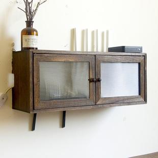 客厅免打孔路由器收纳盒壁挂v式墙上置物架光猫网线实木遮丑装饰