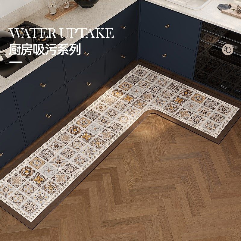 硅藻泥厨房地垫可擦免洗防滑防油专用脚垫L吸水吸油免清洗地毯定,居家布艺,厨房地垫,淘宝优惠券,粉丝福利购,淘宝优惠卷