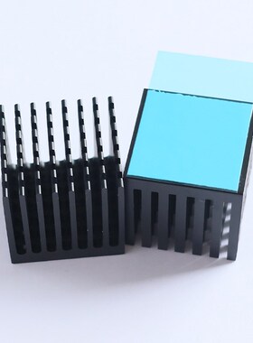 散热片28*28*28黑色带齿w破槽铝制电子散热器CPU芯片主板带背胶