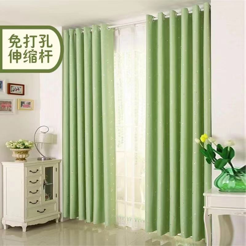 免打孔伸缩窗帘杆卧室黑白罗马杆阳台浴J帘杆晾衣架挂衣柜撑杆超