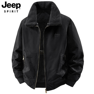 加厚保暖纯棉工装 羊羔绒外套男2025新款 外套 SPIRIT吉普冬季 JEEP