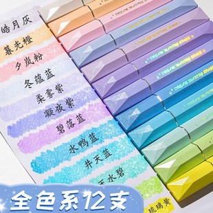 柯林彩色闪光c笔荧光笔发光亮晶晶流沙银光变色做手账的手帐专用