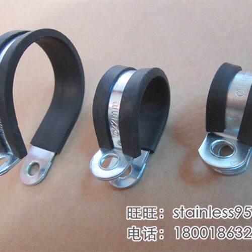 带胶条管卡连橡胶管夹R型抱箍卡箍6 8 10 12 14 16 18 20 22 25mm