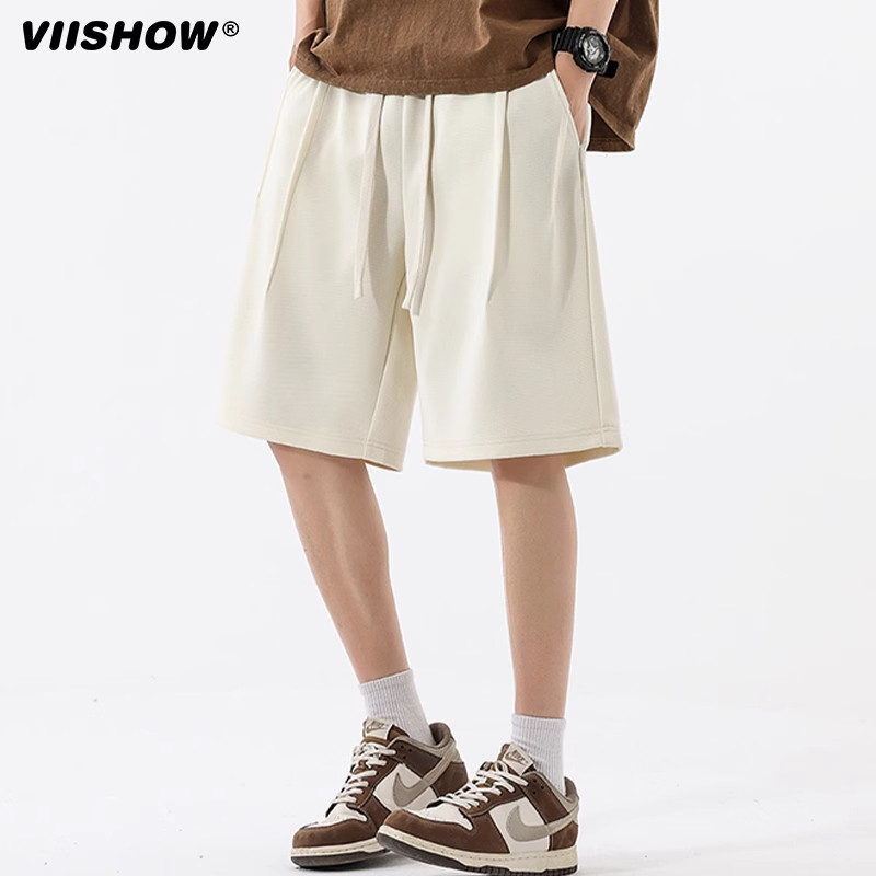 VIISHOW薄款黑色休闲裤男美式外穿运动短裤宽松直筒新款五分裤男,男装,短裤,淘宝优惠券,粉丝福利购,淘宝优惠卷
