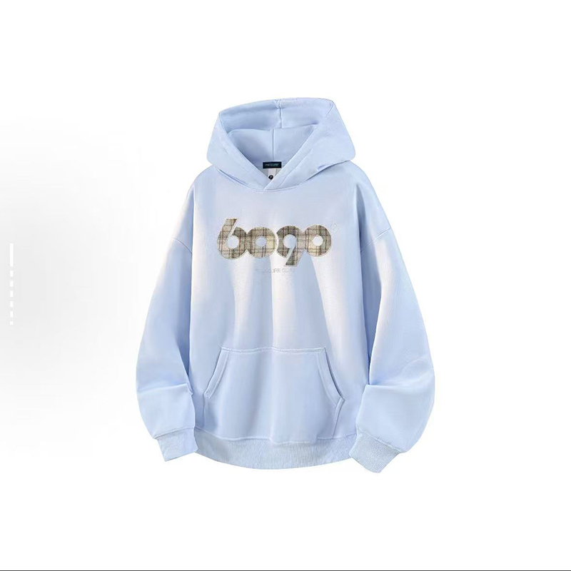 PRESSURE重磅美式刺绣字母Logo印花简约套头连帽落肩卫衣男女同款