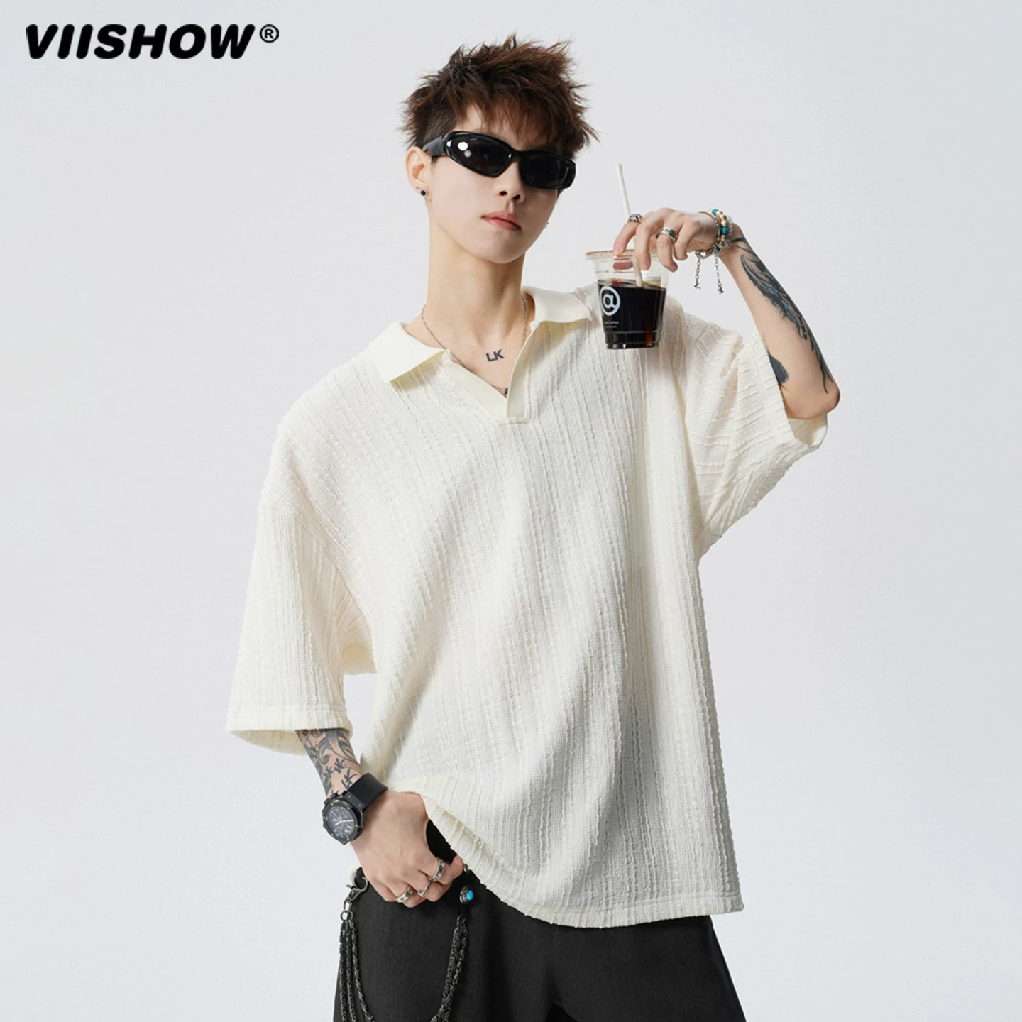 VIISHOW潮牌肌理感POLPolo衫