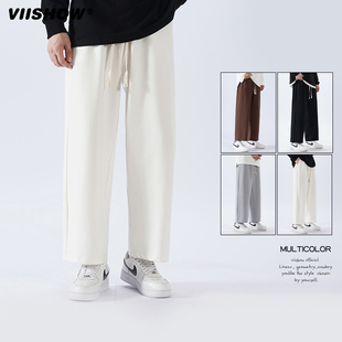 子 运动潮牌男生宽松阔腿九分小西裤 VIISHOW直筒休闲长裤 男夏季