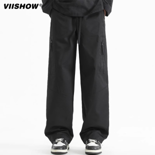 运动 新款 VIISHOW直筒休闲长裤 子男生宽松阔腿冲锋青少年春秋季