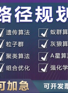 matlab路径规划遗传蚁群粒子群算法代编Python强化学习多目标优化